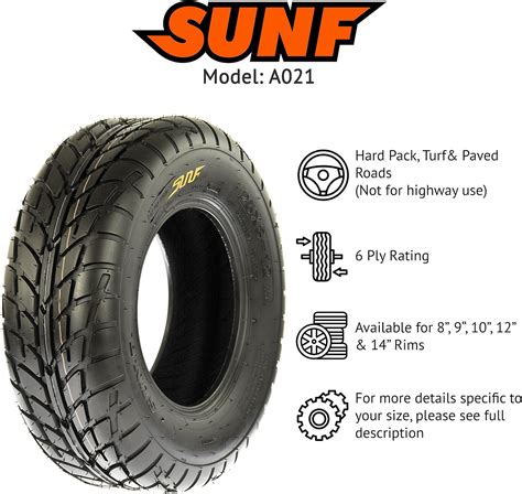 Set Of 4 Sunf 21X7 10 20X10 9 Hardpack Race Sport ATV UTV Quad Tire 6