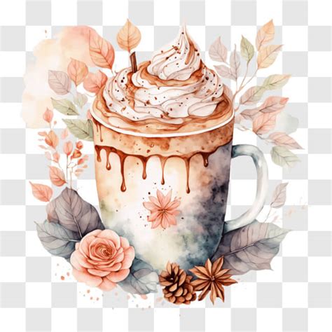 Download Warm And Cozy Hot Cocoa For The Fall Season Png Online Creative Fabrica