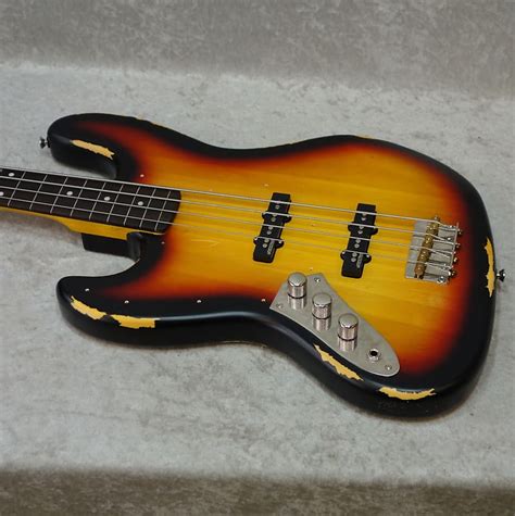 Vintage Brand Icon Lv74mrjp ‘fretless’ Lefty J Bass Guitar Reverb