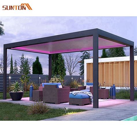 Luxurious Heavy Duty Motorized Aluminum Pergola Waterproof Louver Roof