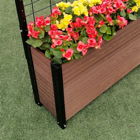 K2106(G) Footed Deep Trough Planter with Trellis – EverBloom Garden