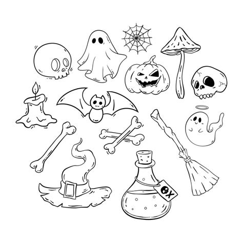 Hand Drawn Halloween Elements Collection 28580214 Vector Art At Vecteezy