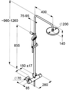 KLUDI LOGO THM Dual Shower System DN 15 6809505 00 Granito Tiles