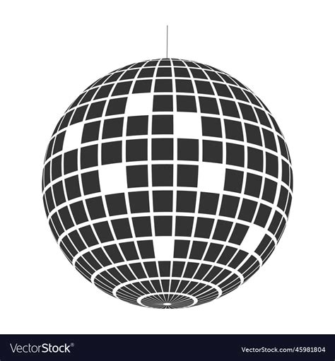 Disco Ball Icon Shining Nightclub Party Mirror Vector Image