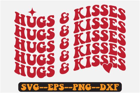 Hugs And Kisses Groovy Retro Svg Design Graphic By Fallensvgworld