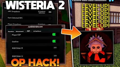 ROBLOX Wisteria 2 Script Hack GUI Auto Farm Kill Aura Infinite