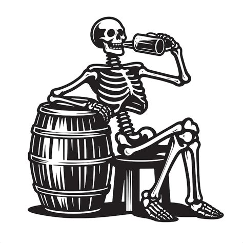 Premium Vector Skeleton Drinking Beer Svg