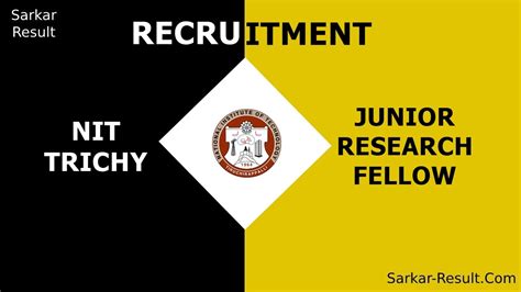 Nit Trichy Recruitment Eligibility Apply For Junior Research