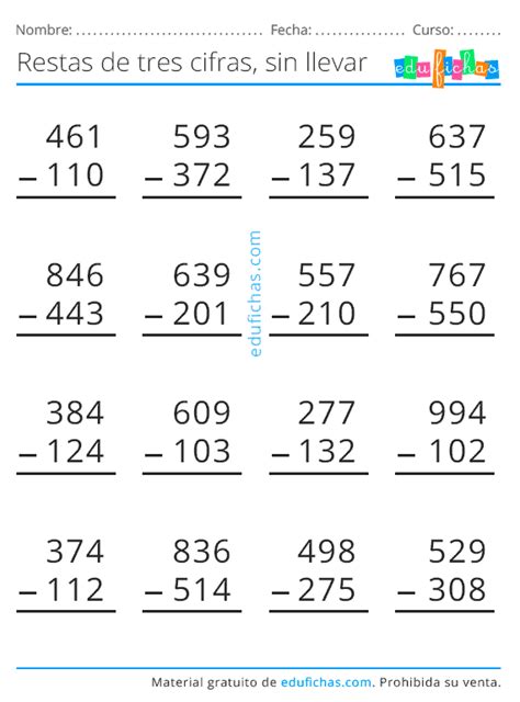 Restas para Niños Aprender a Restar Llevando y Sin Llevar