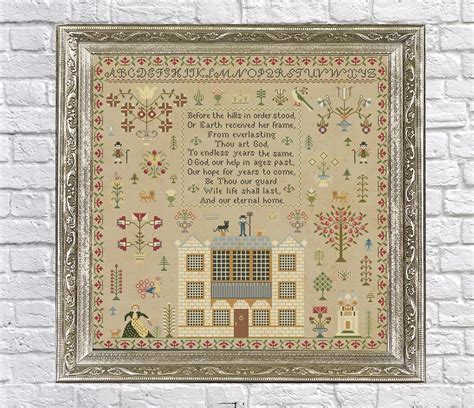 Scottish Sampler Antique Reproduction Cross Stitch Etsy Cross