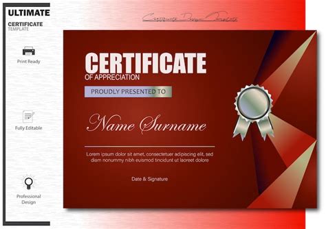 certificate design template premium vector