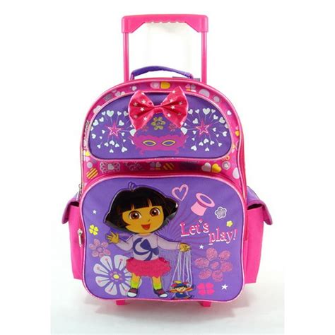 Dora The Explorer Large Rolling Backpack Dora The Explorer Lets