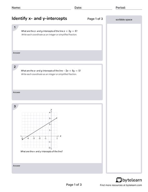 X And Y Intercepts Passys World Of Mathematics Worksheets Library