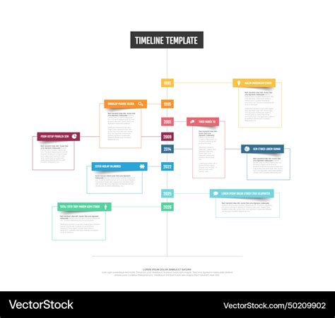 Simple vertical light timeline template Royalty Free Vector