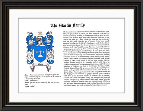 Martin Family Coat of Arms and Family History Print - Etsy