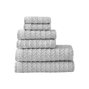 Lavish Home 6 Piece Taupe 100 Cotton Rice Weave Towel Set 67 0015 T