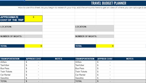 How To Use Google Sheets For Travel Planner Spreadsheets