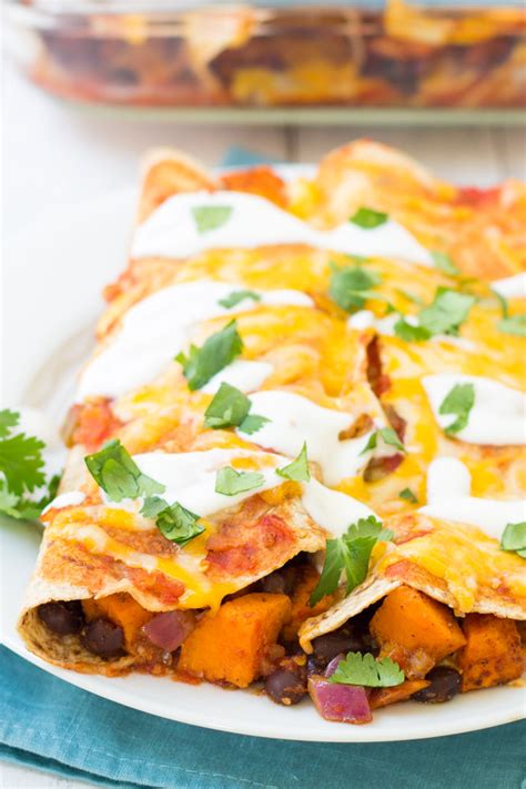 Vegetarian Enchiladas With Sweet Potato And Black Beans