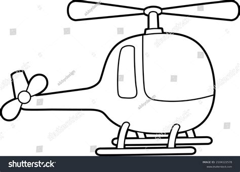 Helicopter Coloring Page Isolated Kids Stock Vector (Royalty Free ...