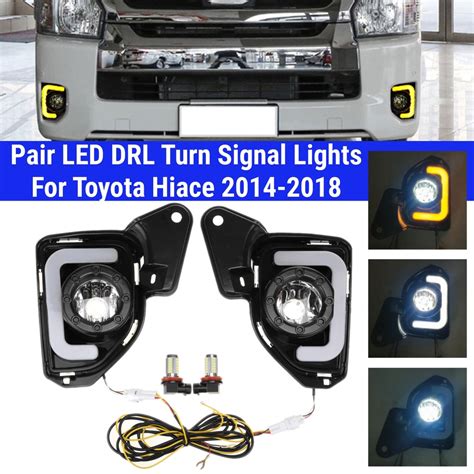 Pcs Led Abs Car Fog Lamp Daytime Running Light Drl Turn Signal Lamps