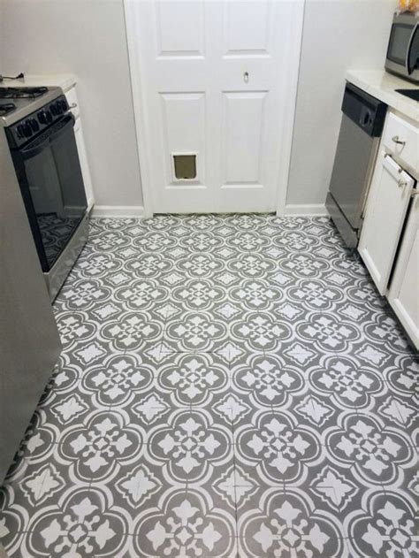 Stenciled And Painted Floor Tiles