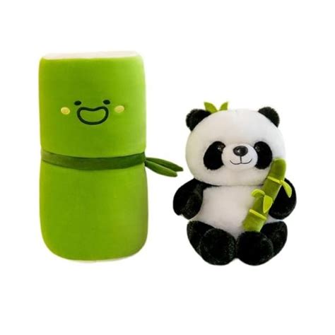 Fiauli Panda En Peluche Avec Bambou Jouet En Peluche Panda En Tube