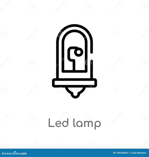 Outline Led Lamp Vector Icon Isolated Black Simple Line Element