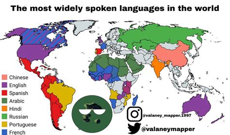 The Most Widely Spoken Languages In The World By Maps On The Web