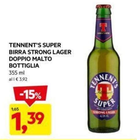 Tennent S Super Birra Strong Lager Doppio Malto Bottiglia Ml