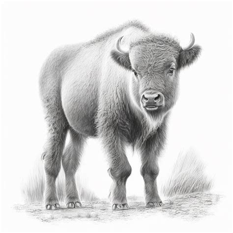 Premium AI Image | Realistic pencil sketch beautiful buffalo drawing AI Generated