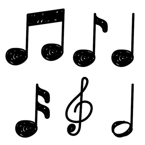 Notas De Música Doodle Style Vetor Grátis