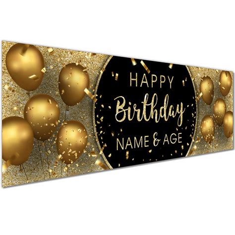 1 X 6FT Large Banner Happy Birthday Personalised Birthday Banners