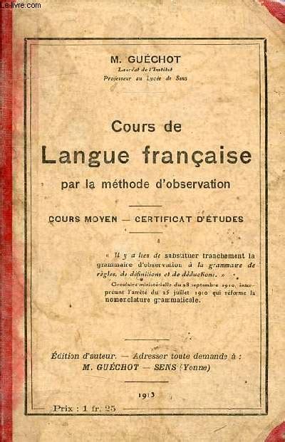 Cours de langue française par la méthode d observation Cours moyen