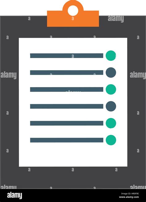 Checkliste Dokument Blatt Stock Vektorgrafik Alamy