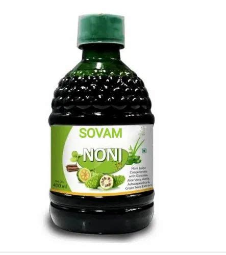 Sovam Natural Noni Juice 400 Ml Packing Rate 60 Rupes Per Bottel