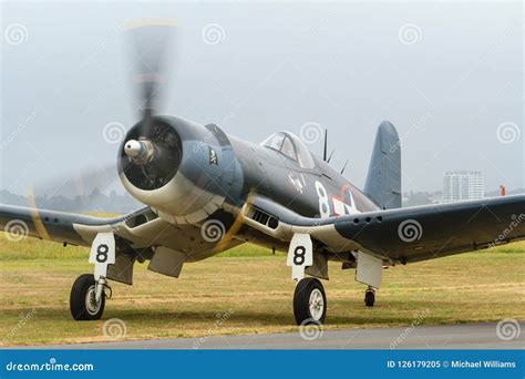 An F U Corsair Fighter Plane On The Ground Editorial Image Image Of