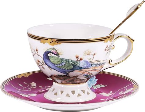 Fanquare Oz Purple Bird Fine Bone China Coffee Cup