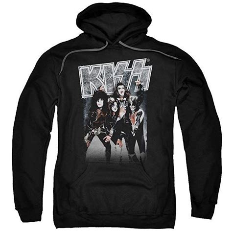 Kiss Hard Rock Metal Band Sparkling Silver Adult Pull Over Hoodie