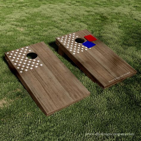 American Flag Stars Cornhole Board Design