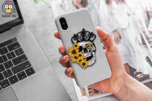 Skull With Sunflower Sublimation Graphic By Owlsome Art Creative Fabrica