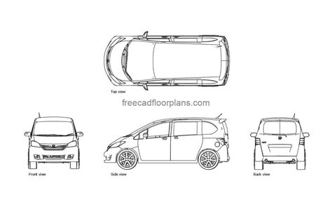 Honda Freed - Free CAD Drawings