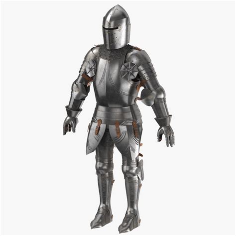 Medieval Knight Gothic Plate Armor Kit With Two-Handed Sword Tpose 3D ...