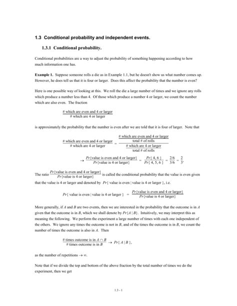 Conditional Probability And Independent Events