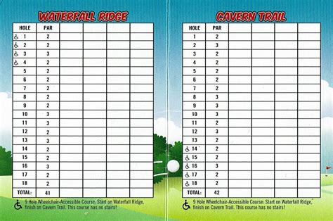 Mini Golf Scorecard Template