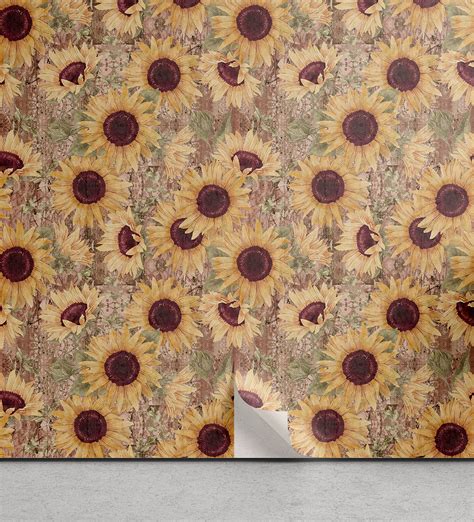 Ambesonne Sunflowers Peel Stick Wallpaper For Home Summer Flowers