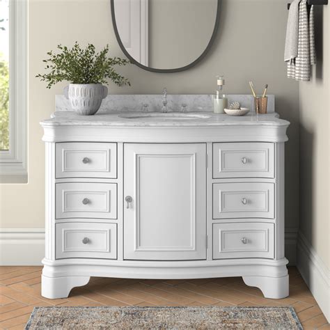 Katherine 48-inch Vanity with Carrara Marble Top | Farmhouse bathroom