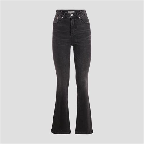 Jeans Bootcut Taille Haute Denim Noir Femme Vibs