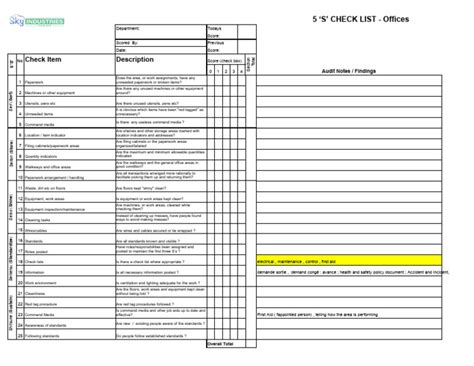 5s - Office Checklist | PDF