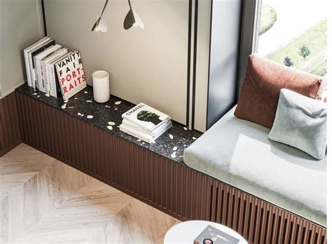 Красивое решение с подоконником для сидения + консоль для книг ...