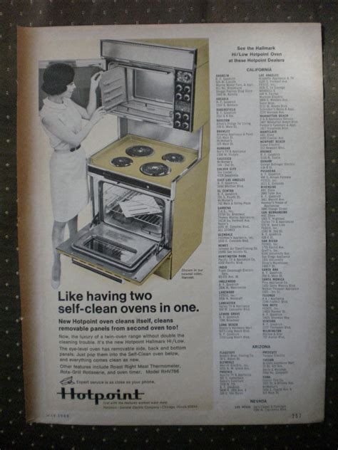 Hotpoint Hallmark Hi Lo Harvest Self Clean Oven 1968 Vintage Ad